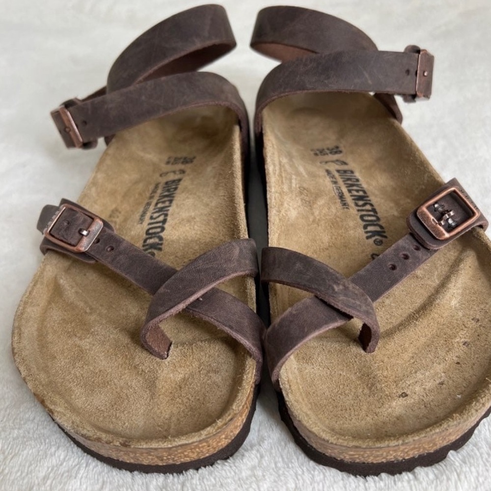 New Yara Birkenstock- Dark brown leather.
